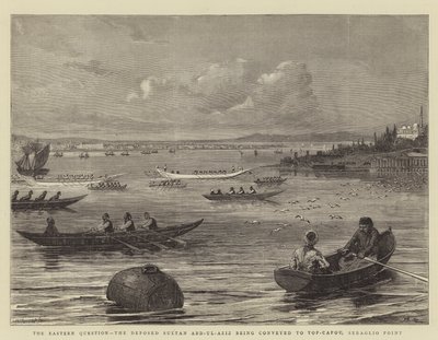 Východní otázka, převoz svrženého sultána Abd-ul-Azíze do Top-Capou, Seraglio Point od Adrien Emmanuel Marie
